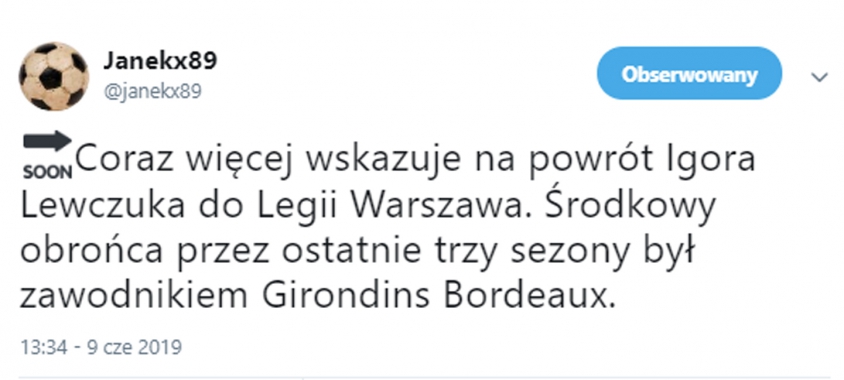 Igor Lewczuk może wrócić do Legii Warszawa!